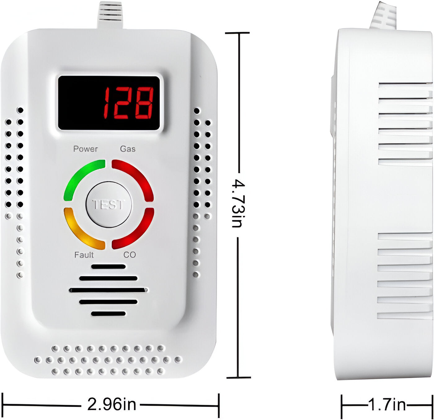 Gas and Carbon Monoxide Detector with Digital Display and Audible Alarm All Vera Mart