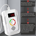 Gas and Carbon Monoxide Detector with Digital Display and Audible Alarm All Vera Mart
