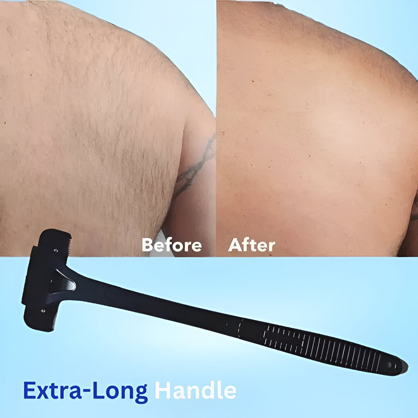 Back Shaver with Extended Handle and Detachable Head, Wet or Dry Use All Vera Mart