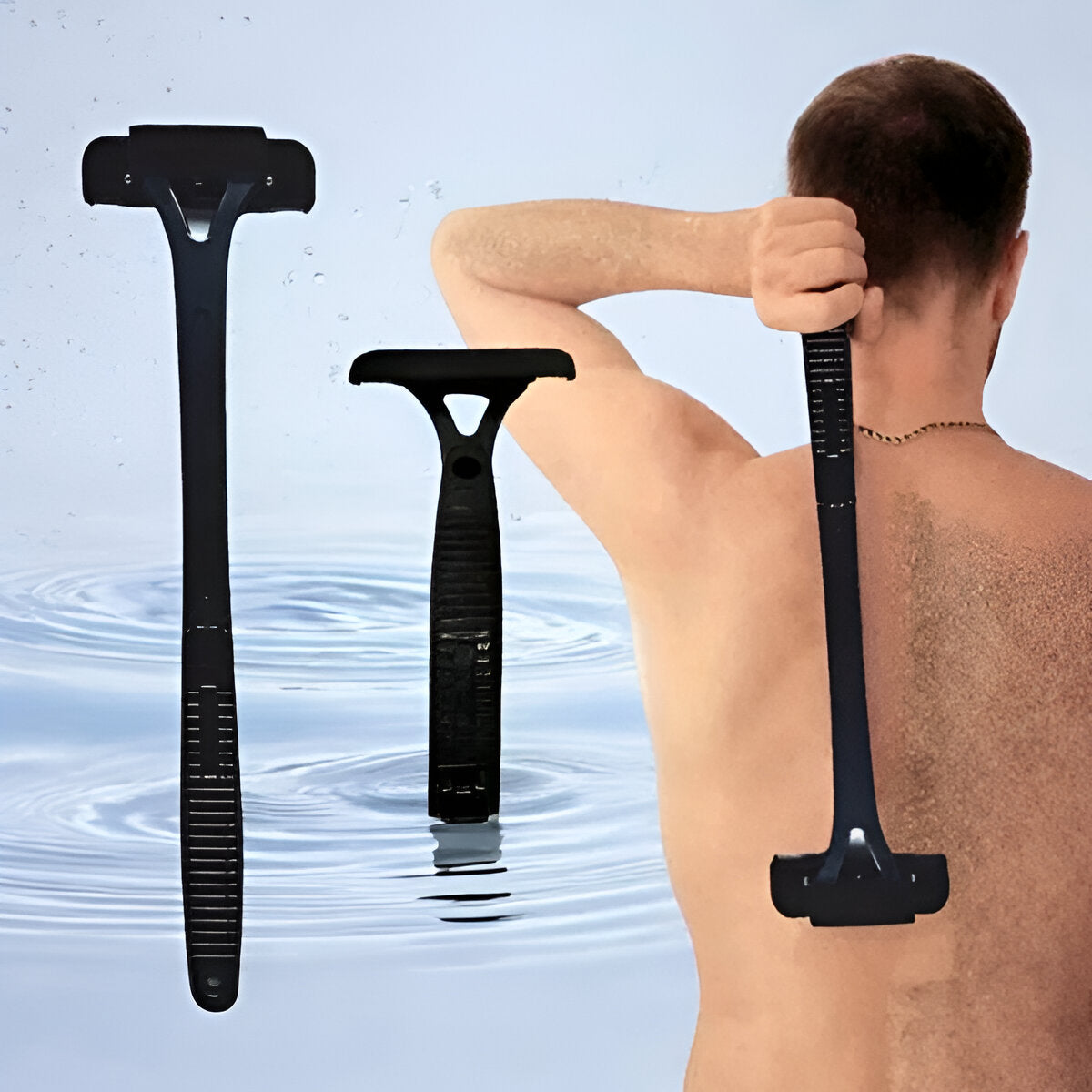 Back Shaver with Extended Handle and Detachable Head, Wet or Dry Use All Vera Mart