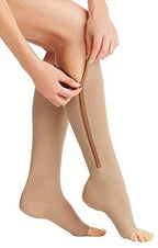 Compression Socks with Side Zipper and Open Toe Design, 20-30 mmHg All Vera Mart