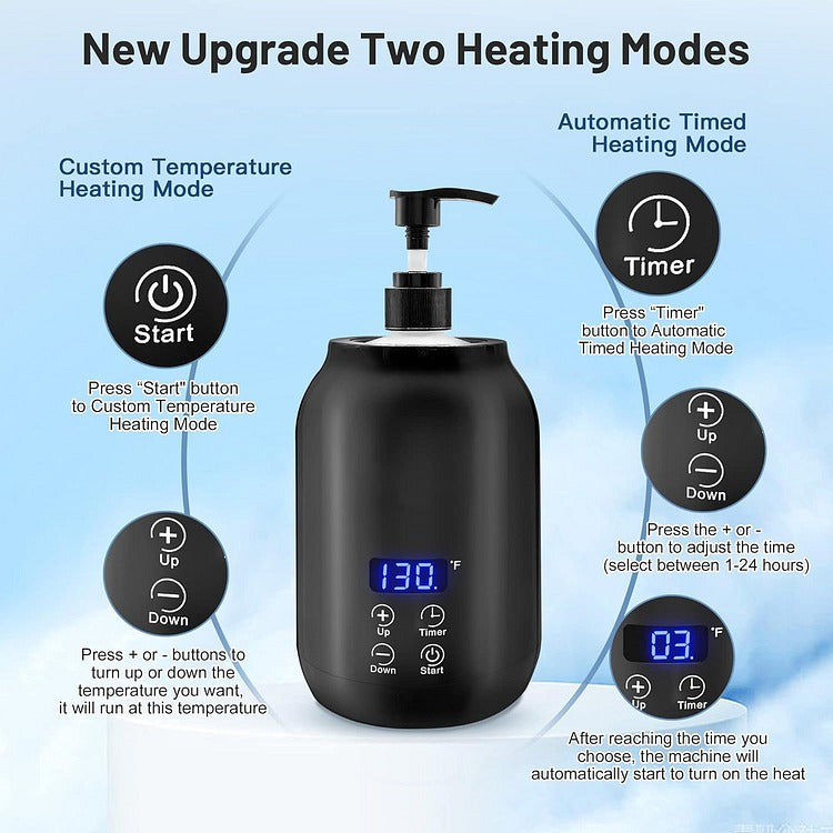 Electric Massage Oil Warmer with Digital Touch Display and Dual Heating Modes All Vera Mart