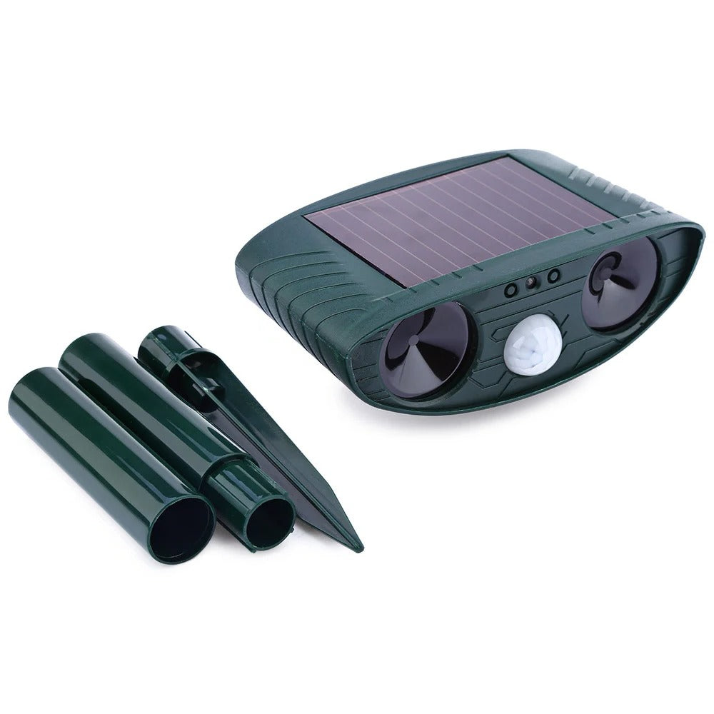 Motion-Activated Ultrasonic Bird Repellent with Solar Panel and Ground Stake All Vera Mart