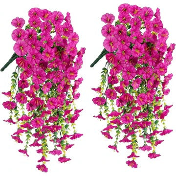 Artificial Morning Glory Hanging Vine with UV Resistant Fabric and Flexible Stems, 29.5in All Vera Mart