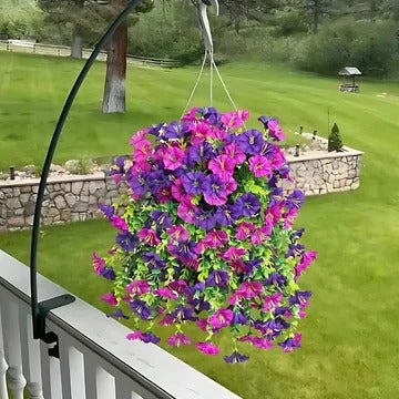 Artificial Morning Glory Hanging Vine with UV Resistant Fabric and Flexible Stems, 29.5in All Vera Mart