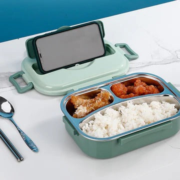 Insulated Lunch Container with Multi-Compartment Design and Snap Closure All Vera Mart