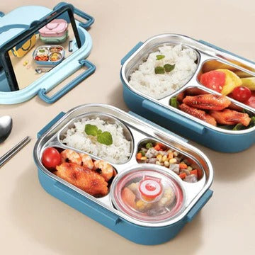 Insulated Lunch Container with Multi-Compartment Design and Snap Closure All Vera Mart