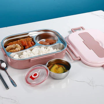 Insulated Lunch Container with Multi-Compartment Design and Snap Closure All Vera Mart