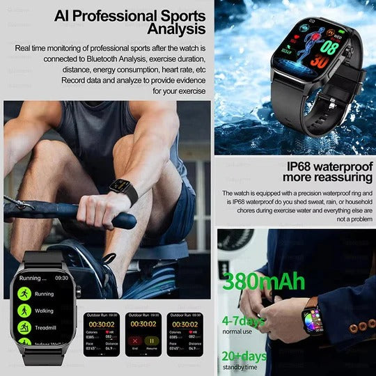 Smartwatch with 2.04 Inch AMOLED Display and Voice Control for Daily Activity Tracking All Vera Mart