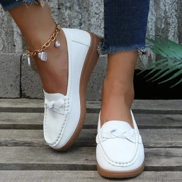 Women's Wide Toe Slip-On Loafers with Flexible Upper and Traction Outsole All Vera Mart