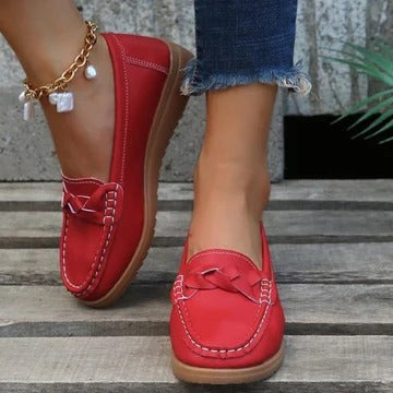 Women's Wide Toe Slip-On Loafers with Flexible Upper and Traction Outsole All Vera Mart