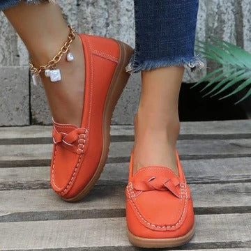 Women's Wide Toe Slip-On Loafers with Flexible Upper and Traction Outsole All Vera Mart