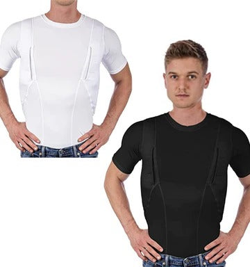 Compression Shirt with Dual Side Compartments and Quick Access, Machine Washable All Vera Mart