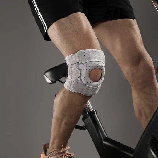 Knee Support Brace with Side Stabilizers and Alignment Ring, Open Front Design All Vera Mart