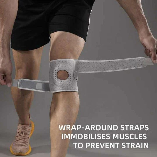 Knee Support Brace with Side Stabilizers and Alignment Ring, Open Front Design All Vera Mart