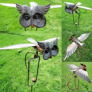 Wind Activated Bird Garden Figure with Jointed Movement and Ground Stake All Vera Mart