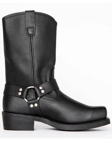 Men's 11 Inch Slip-On Harness Boots with Adjustable Straps and Oil-Resistant Sole All Vera Mart