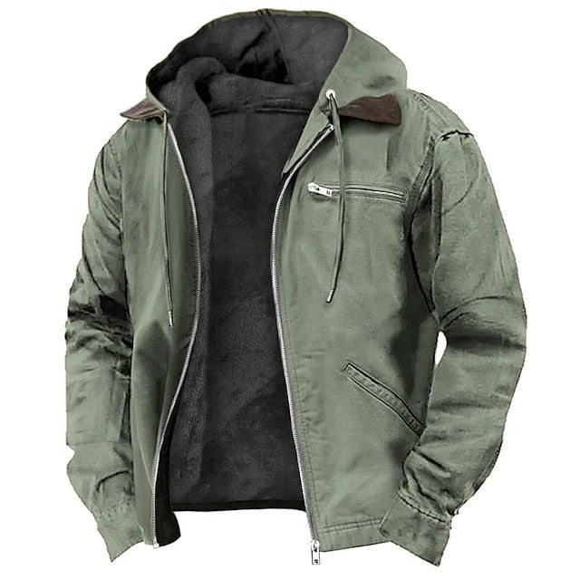 Tailored Men's Winter Coat with Front Closure and Long Sleeves for Cold Weather All Vera Mart