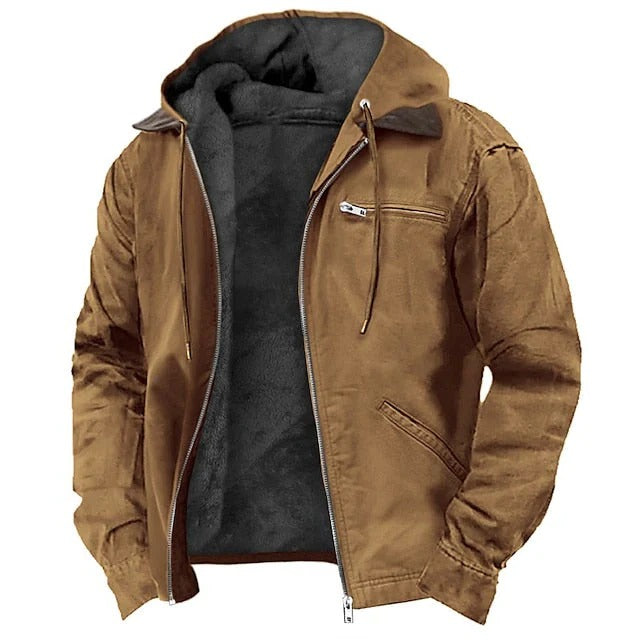 Tailored Men's Winter Coat with Front Closure and Long Sleeves for Cold Weather All Vera Mart