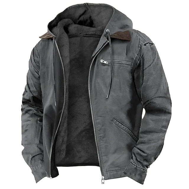 Tailored Men's Winter Coat with Front Closure and Long Sleeves for Cold Weather All Vera Mart