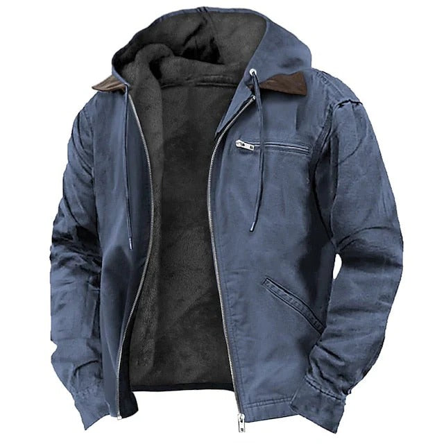 Tailored Men's Winter Coat with Front Closure and Long Sleeves for Cold Weather All Vera Mart
