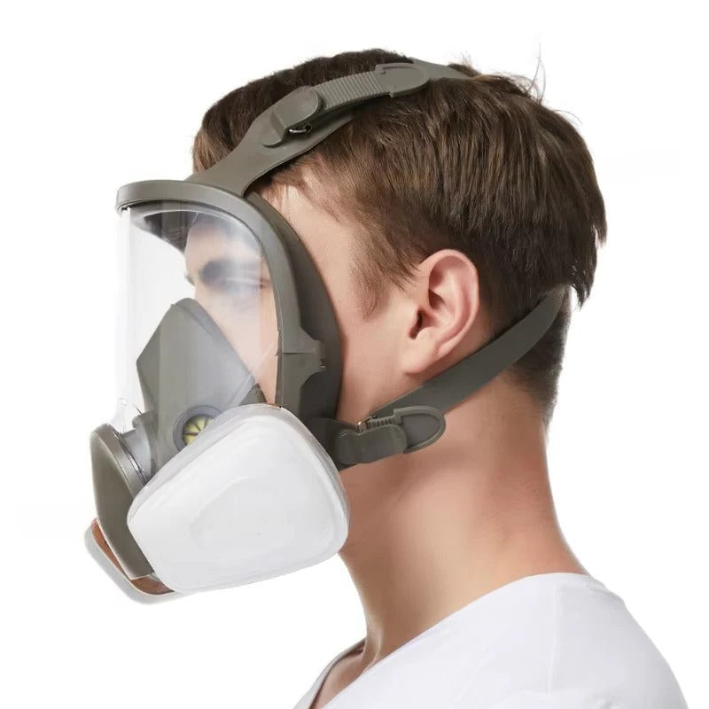 Full Face Respirator with Anti Fog Visor and Dual Filter Cartridges for Dust Protection All Vera Mart