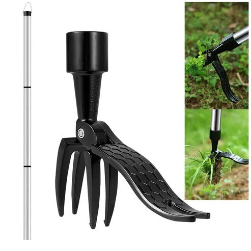 Four Prong Weed Puller with Foot Lever and Non-Slip Handle for Standing Use All Vera Mart