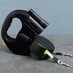 Dual Retractable Dog Leash with 360 Degree Swivel and Built-In Light All Vera Mart