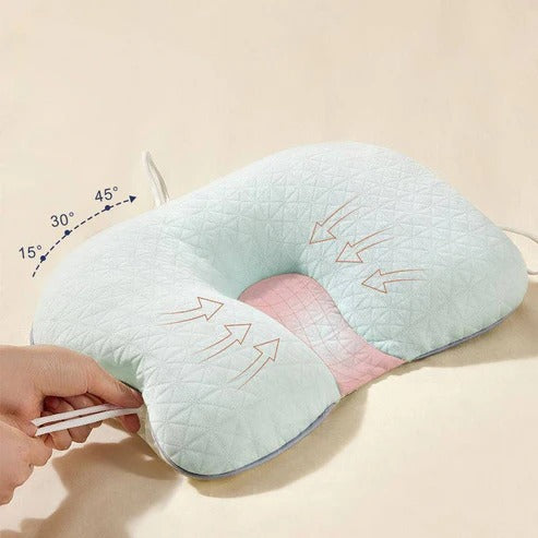 Contoured Baby Pillow with Adjustable Attachment Strings and Breathable Fabric for Newborns to Toddlers All Vera Mart