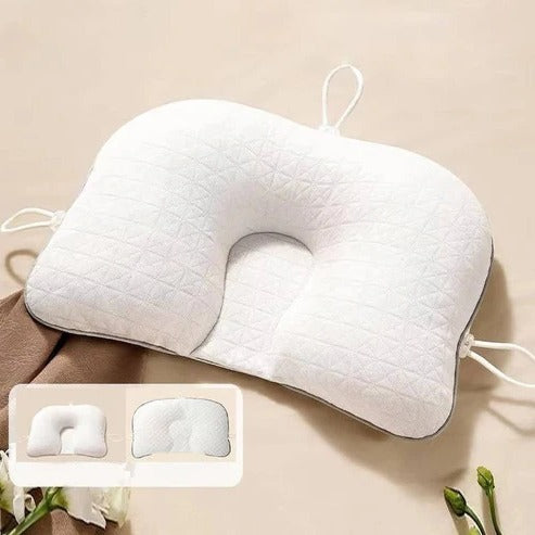 Contoured Baby Pillow with Adjustable Attachment Strings and Breathable Fabric for Newborns to Toddlers All Vera Mart