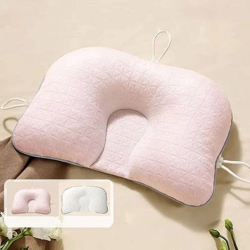 Contoured Baby Pillow with Adjustable Attachment Strings and Breathable Fabric for Newborns to Toddlers All Vera Mart