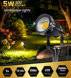 10Pcs LED Low Voltage 12V 5W Landscape Light 3000K Garden Outdoor Spotlight IP65 allveramart