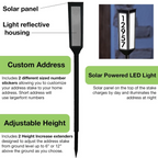 NEW! Solar Powered Address Stake - Wireless LED Light House Number -Customizable allveramart