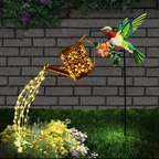 Solar Hummingbird Garden Lantern with Floral Design IP44 Outdoor Yard Decor allveramart