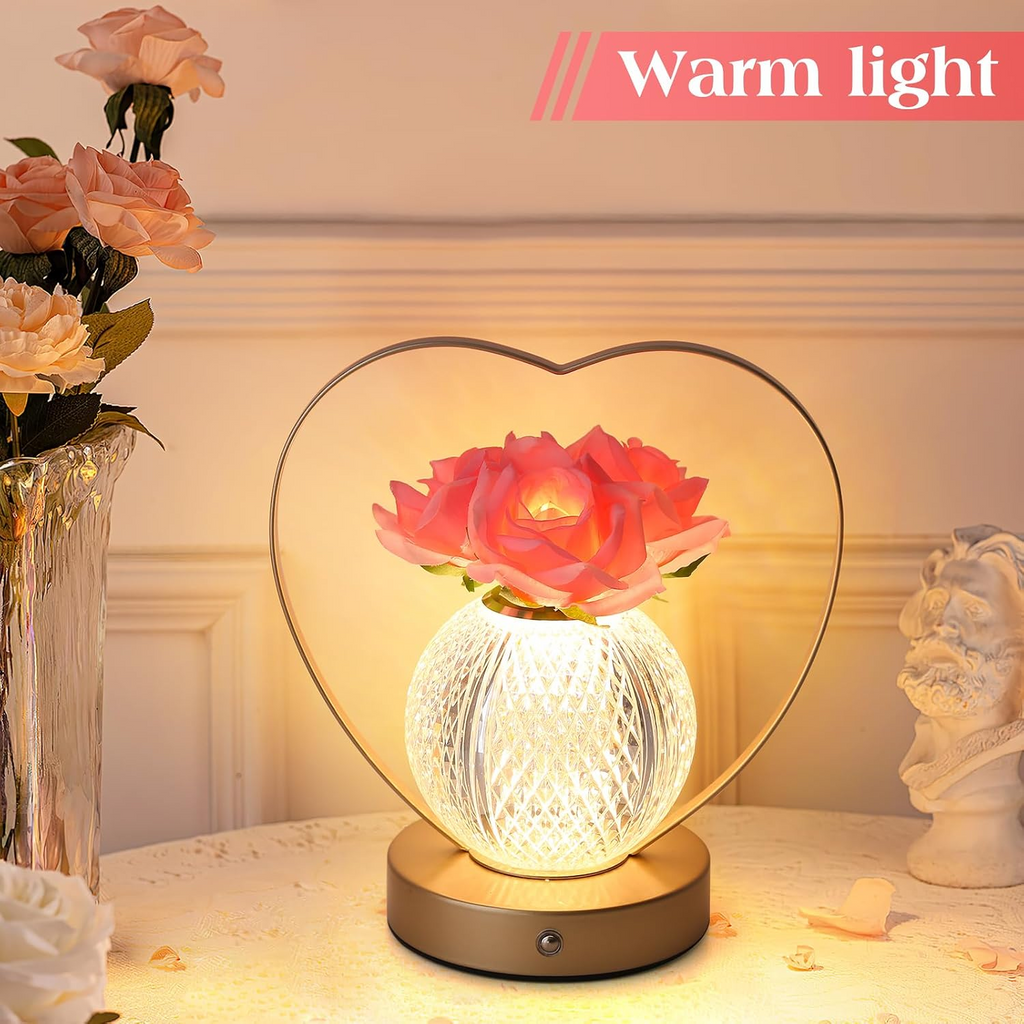 AMWGIMI Sunflowers Flower Lamp,Rechargeable Cordless Touch Table Lamp,3-Colour Infinitely Dimming Small Night Light,Festival Restaurant Bedroom Bar Coffee Shop Birthday Gifts for Women Mom allveramart