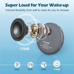 REACHER Super Loud Vibrating Alarm Clock for Heavy Sleepers Adults & Teens, Cordless Under-Pillow Bed Shaker Alarm, Rechargeable Battery Powered Travel Clock, Auto-Dim Display allveramart