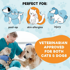 BENCMATE Inflatable Dog Cone Collar Alternative, Soft Dog Cone for Small Medium Large Dogs and Cats, Neck Recovery ECollar Donut Collar After Surgery (Large, Blue) allveramart