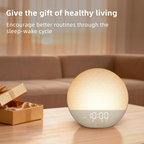 Sunrise Alarm Clock White Noise Machine: Natural Wake Up Light - Dimmable Clock with Bluetooth Speaker for Bedroom - 25 Sleep Sounds for Baby Adults Kids Putty allveramart