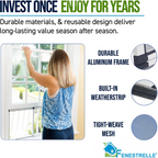 Fenestrelle Expandable Window Screen – 15″ H × 21″–40″ W Horizontal, 2‑Way Adjustable Window Screen with Flame Resistant Fiberglass Mesh, Pack of 2 allveramart