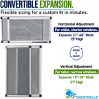 Fenestrelle Expandable Window Screen – 15″ H × 21″–40″ W Horizontal, 2‑Way Adjustable Window Screen with Flame Resistant Fiberglass Mesh, Pack of 2 allveramart
