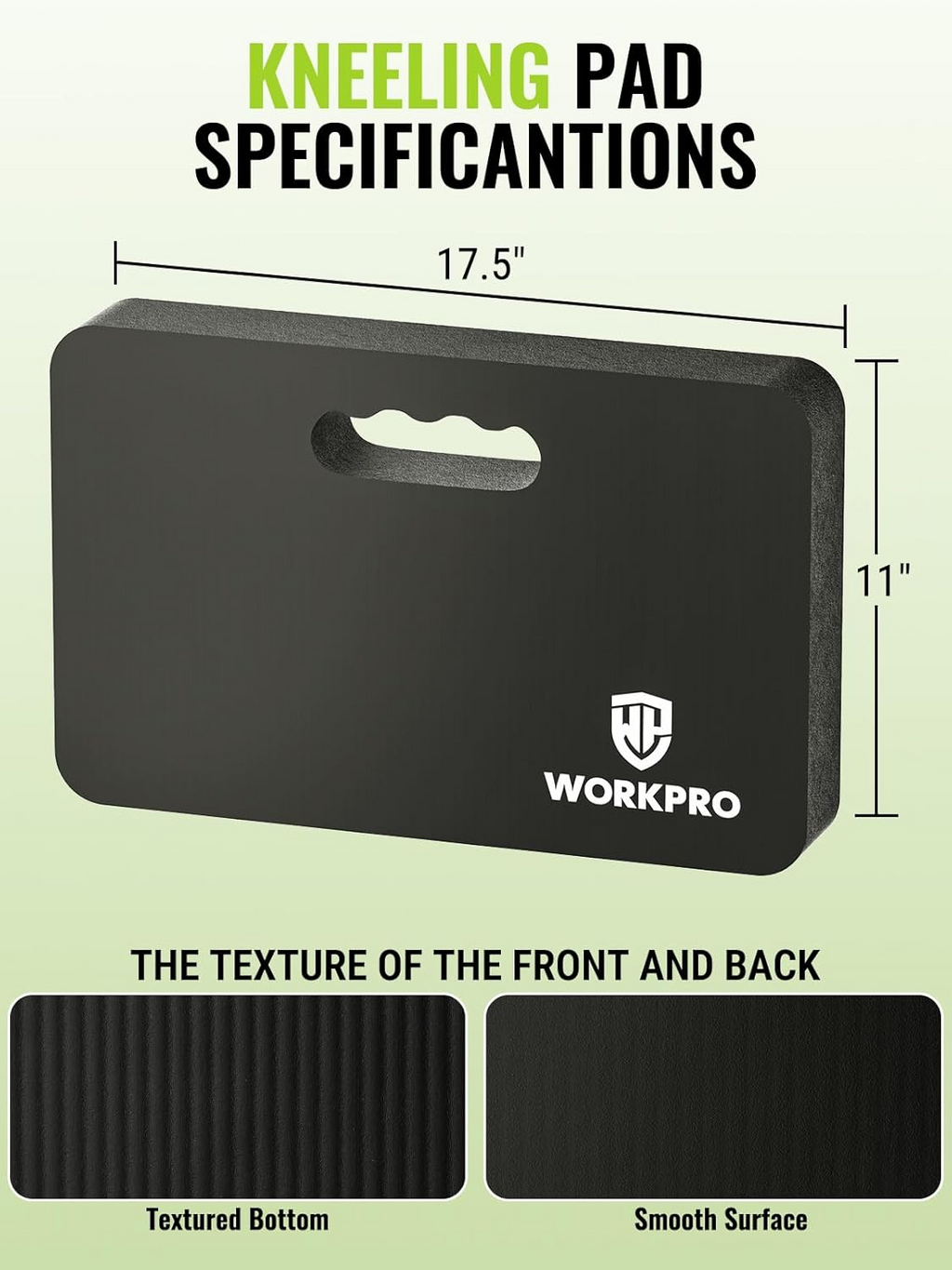 WORKPRO Extra Thick Kneeling Pad, 2 Pack, 17.5 x 11 x 1.5 in, Black | Soft NBR Foam Cushioning for Knee, Large Foam Kneeler Mat, For Gardening, Bathing Baby, Exercise, Workout Supplies allveramart