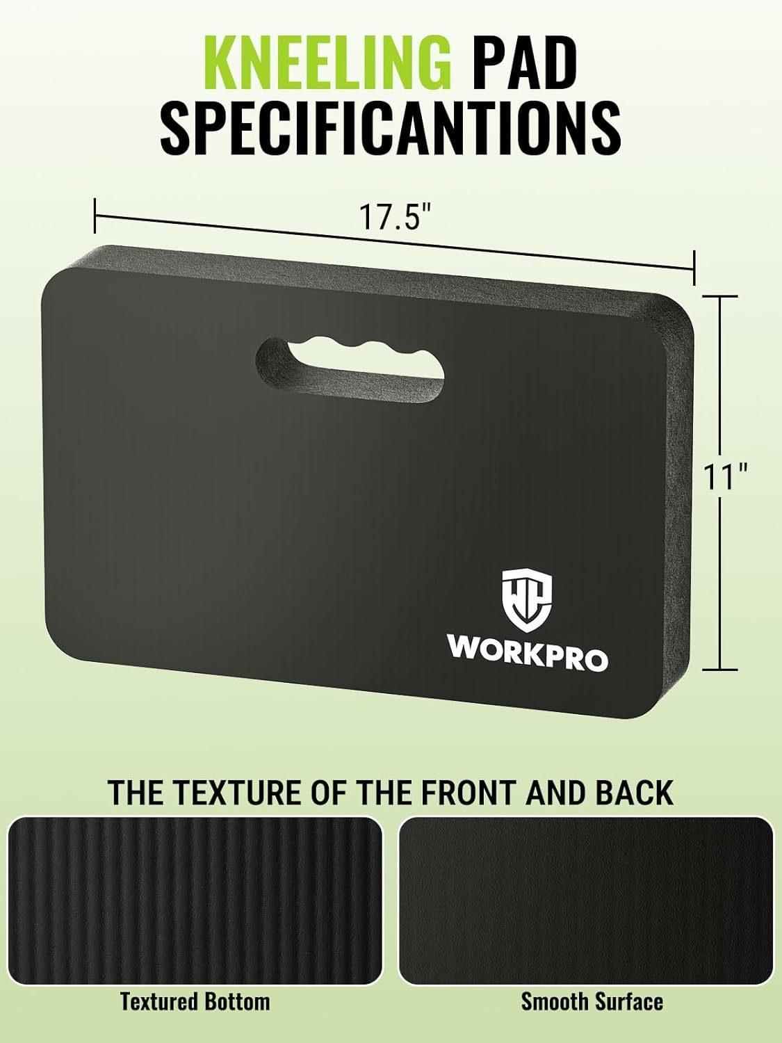 WORKPRO Extra Thick Kneeling Pad, 2 Pack, 17.5 x 11 x 1.5 in, Black | Soft NBR Foam Cushioning for Knee, Large Foam Kneeler Mat, For Gardening, Bathing Baby, Exercise, Workout Supplies allveramart