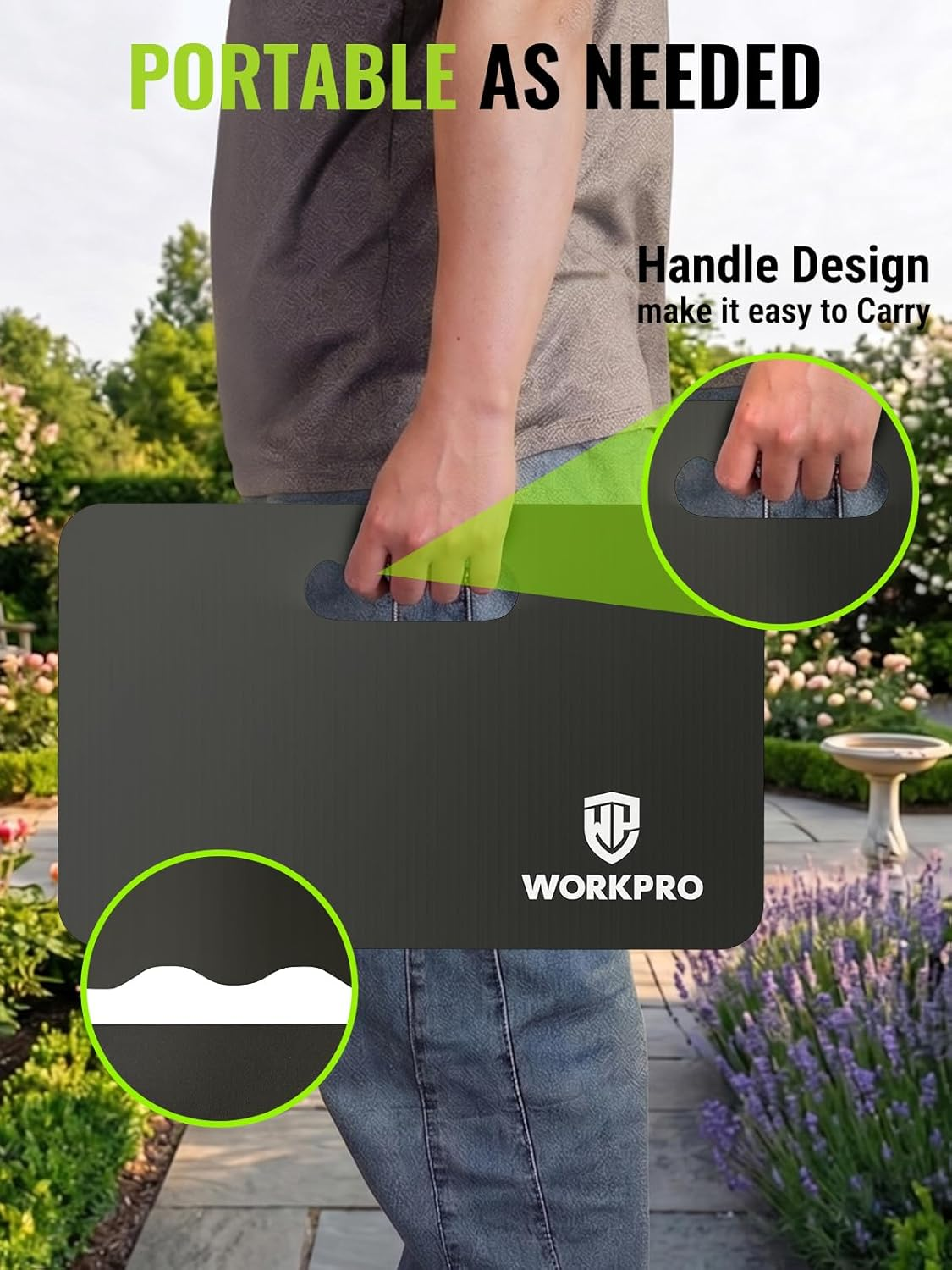 WORKPRO Extra Thick Kneeling Pad, 2 Pack, 17.5 x 11 x 1.5 in, Black | Soft NBR Foam Cushioning for Knee, Large Foam Kneeler Mat, For Gardening, Bathing Baby, Exercise, Workout Supplies allveramart