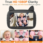 HD 1080P Baby Car Camera: Clear Night Vision for Long Road Trips & Solo Driving - No More Turning Around, See Infant Head-to-Toe with 150° Wide Angle, 3-Min Easy Install for New Parents allveramart