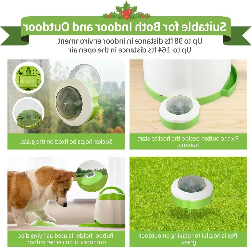 PETGEEK Dog Treat Dispenser with Button, Automatic Dog Feeder with Remote Control and Dual Power Supply, Dogs Puzzle Toys and Interactive Pet Stimulation Toys for Indoor or Outdoor Play(Green) allveramart