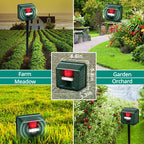 Motion Activated Ultrasonic Animal Repeller with 70 Feet Detection Range and Weatherproof Design All Vera Mart