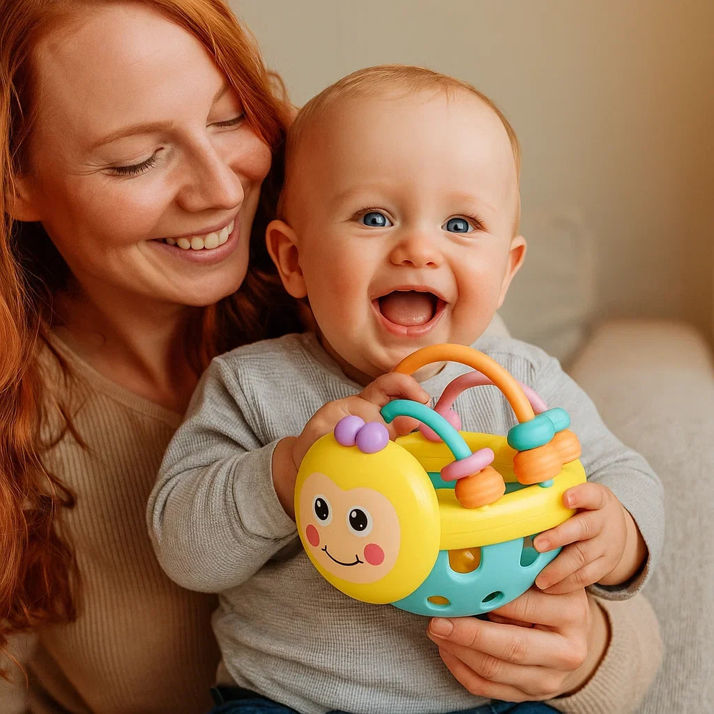 Textured Teething Ball with Movable Rings and Bright Colors All Vera Mart