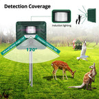 Motion Activated Ultrasonic Animal Repeller with 70 Feet Detection Range and Weatherproof Design All Vera Mart