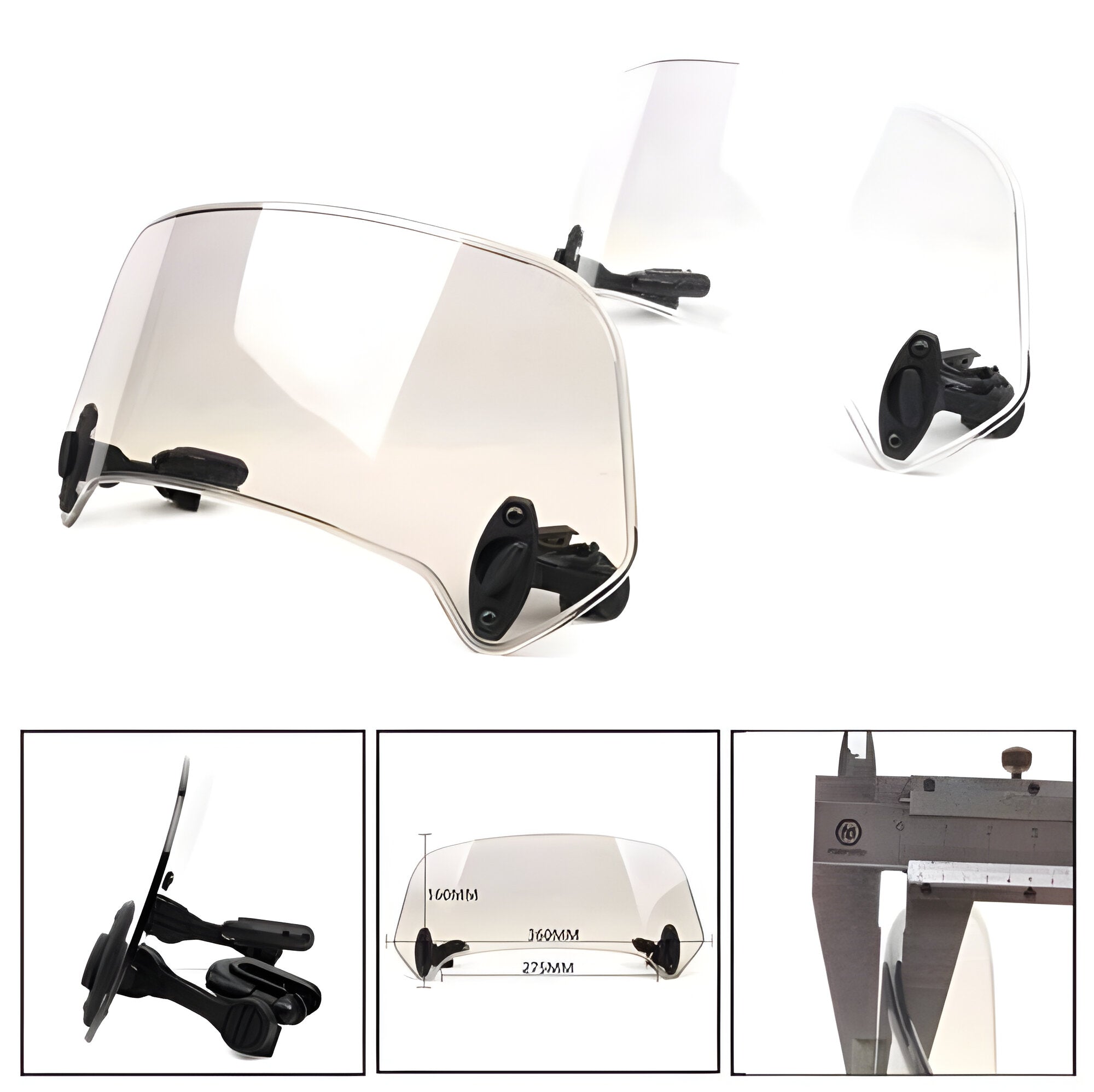 Windshield Extension Panel with Double Hinge Adjustment and Universal Clamp Mount All Vera Mart