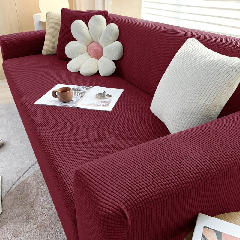 Elastic Sofa Cover with Machine Washable Fabric and Secure Grip, Pet Proof All Vera Mart